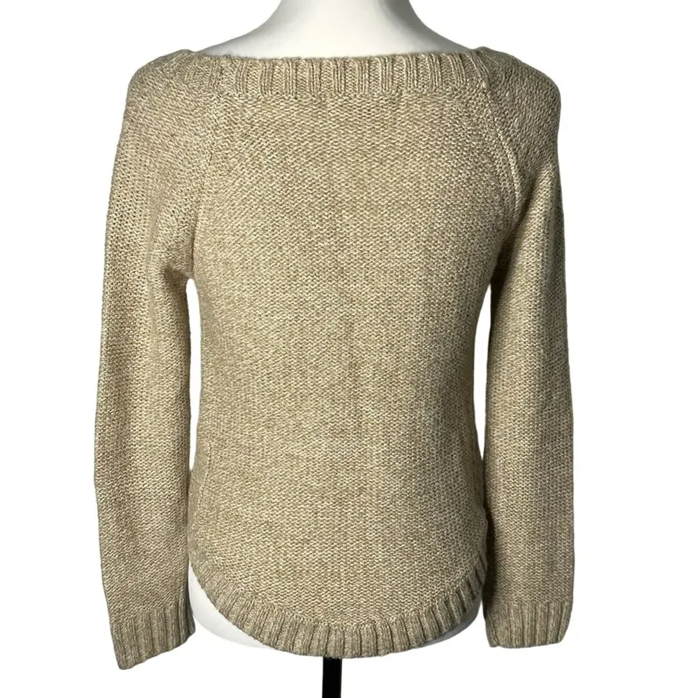 89th and Madison Tan and White Sweater Size Small